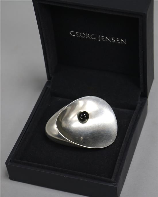 A 1960s Georg Jensen sterling silver brooch, design no. 328 by Nanna & Jorgen Ditzel, with Jensen box.